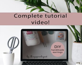 Tutorial with video lesson DIY Earring\Learn How to Apply Flat Back Studs for Handmade Earrings\Digital goods\How to\Working polymer clay