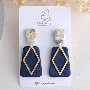 Polymer Clay Ohrringe, Leichte Ohrringe, Ohrringe in neutralen Farben, Handgefertigte Ohrringe, Geschenk für Sie