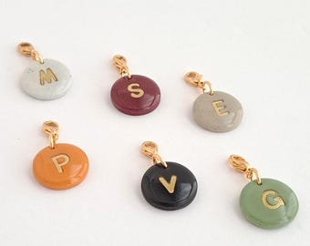 Personalized Initial Letter Charm Pendant - Handmade Name Charm