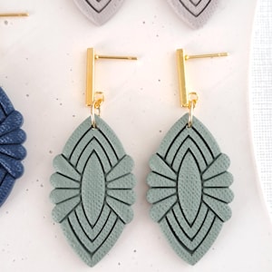 Neutrale Polymer Clay Ohrringe: 18K Vergoldet Ohrstecker
