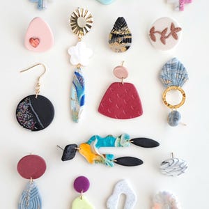 End of Collection Sale / Ready to Ship Sale / Handmade Polymer Clay Earrings / Unique Jewelry Clearance / Modern Minimalist / Fast Shipping