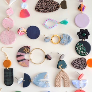 End of Collection Sale / Ready to Ship Sale / Handmade Polymer Clay Earrings / Unique Jewelry Clearance / Modern Minimalist / Fast Shipping