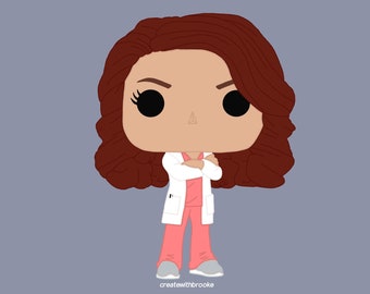 Addison Montgomery / Shepard in Pink or Blue Scrubs Custom Figurine