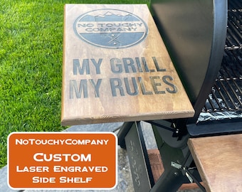 Traeger Custom Laser Engraved Side Shelf. Traeger Replacement Shelf. Traeger Accessory. Timberline, Ironwood, Silverton, Redland.