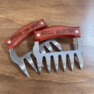 Meat Shredder Claws-PERSONALIZED-Wood and Stainless Steel-Barbecue BBQ Gift-Meat Lovers-Fathers Day-Gift for Him
