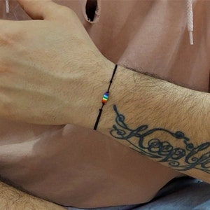 Pride Anklet for Men or Women - LGBT CSD Festival Jewelry, Ankle Bracelet Gay Lesbian Bisexual Bi Transgender , Handmade Boho Style , summer