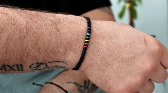 Handmade LGBT Pride Bracelet: Adjustable Rainbow Jewelry