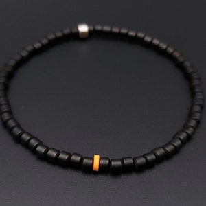 Minimal Hematite Natural Stone Bracelet , Natural bracelet , minimal hematite , flat hematite , gift for man , gift for women