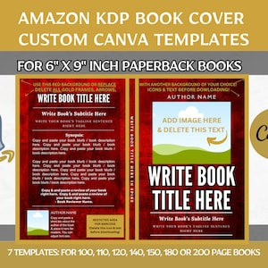 Editable Canva Book Cover Templates: 6x9&quot; KDP Paperback (Digital Download)