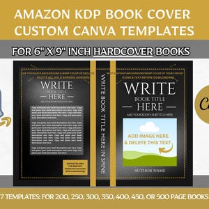 Canva Book Cover Templates: 6x9 Hardcover KDP (Digital Download)