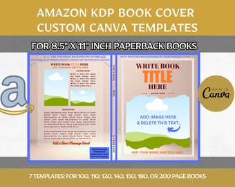 Canva Book Cover Templates: 8.5x11" KDP Paperback (Digital Download)