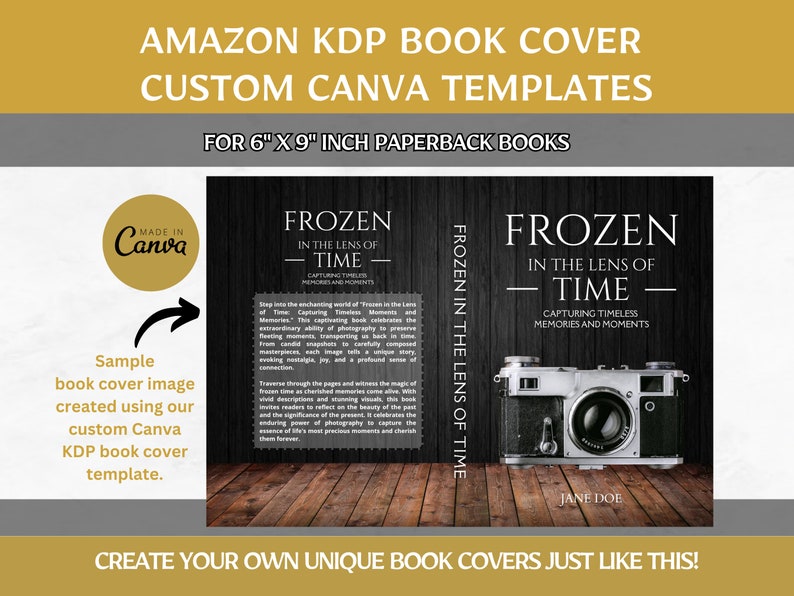 Editable Canva Book Cover Templates, 6x9 Paperback Amazon KDP Book