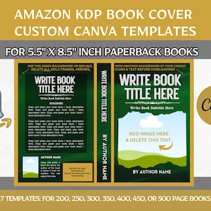 Canva Book Cover Templates: 5.5x8.5&quot; KDP Paperback (Digital Download)