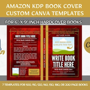 Editable Canva Book Cover Templates: 6x9&quot; KDP Hardcover (Digital Download)