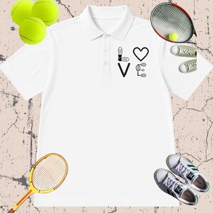 Men&#39;s Tennis LOVE Polo Shirt: Moisture-Wicking Sportswear