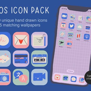APP ICON PACK — cute iOS icons, app icon bundle, iOS 18 icon set, colourful icons, vintage app covers, widget icons, hand drawn icons
