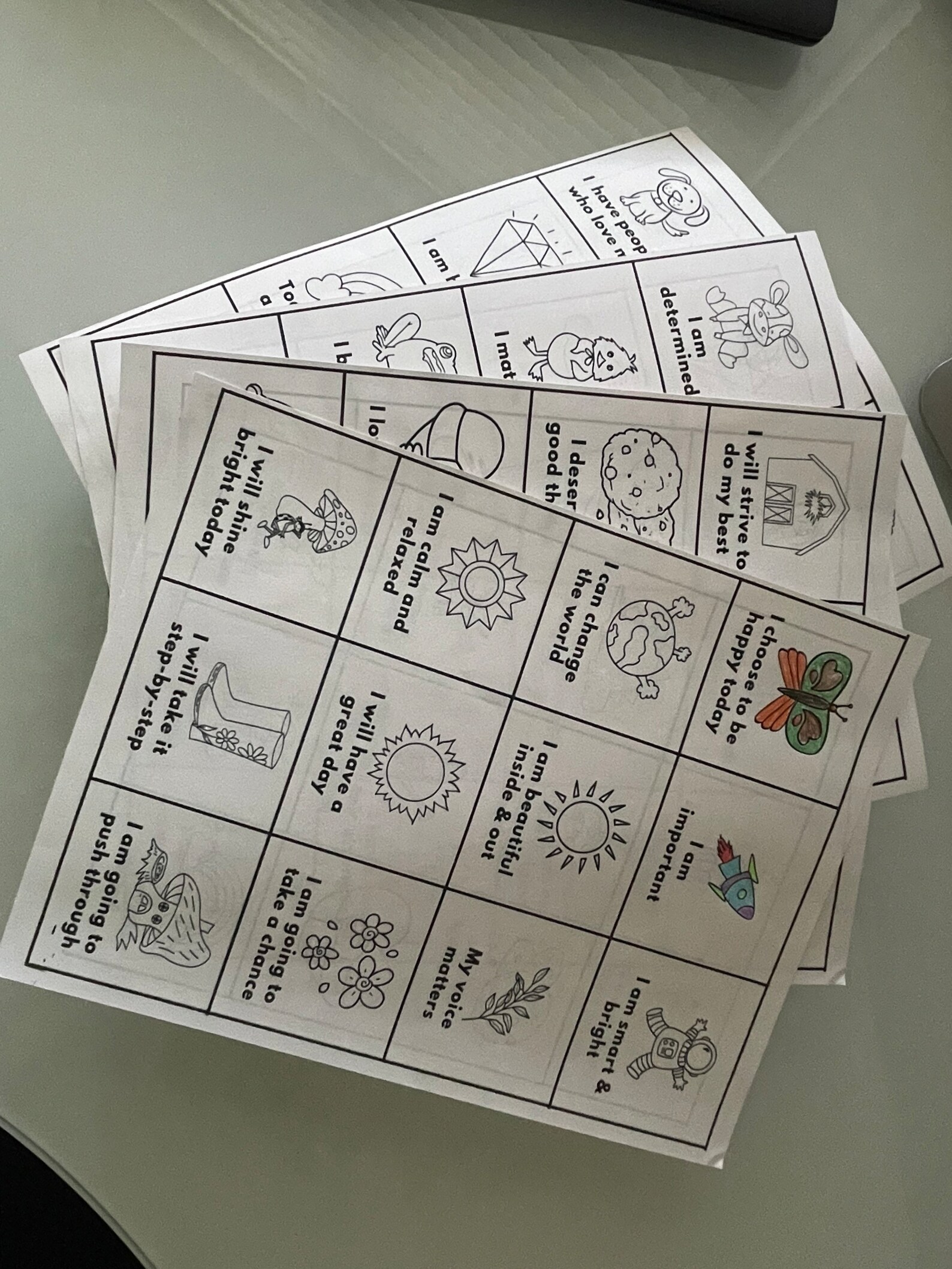 Affirmation Cards Printable for Kids, 60 Mini Kindness Cards to Color ...