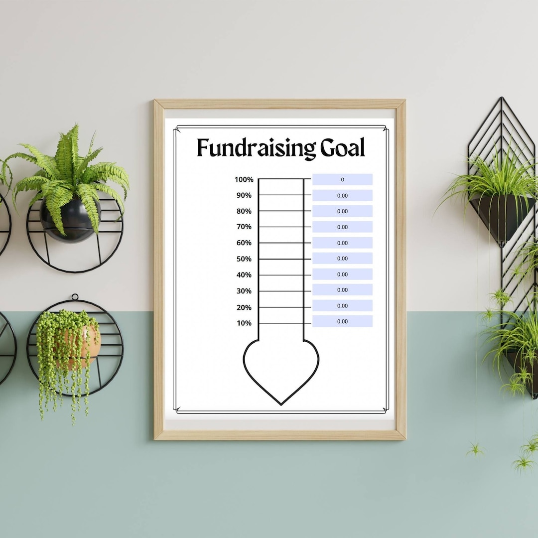 Fundraising Goal Tracker Printable, Donation Goal Tracker, Fillable Fundraising Goal Tracker Printable, Donation Goal Tracker, Fillable