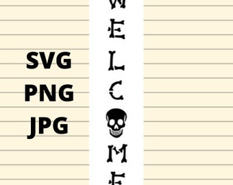 Bones and Skull Welcome Porch Sign SVG | Halloween SVG | Skull SVG | Skull Porch Sign svg | Vinyl svg | Porch Sign Cut File