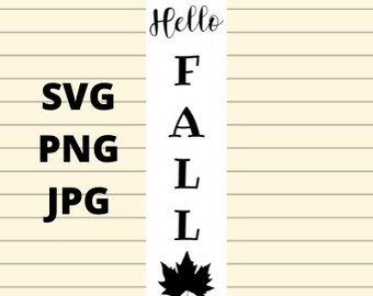 Hello Fall Porch Sign SVG | Hello Fall SVG | Fall SVG | Fall Sign svg | fall svg files for Cricut | Fall svg designs | Autumn svg
