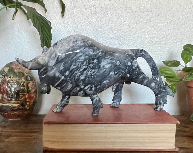 Vintage Marble Bull Statue Handcarved, Animal Statue, Bull Artwork Etsy