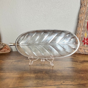 Vintage Silver Leaf Plate - Silver Plated, Silver Serving Tray