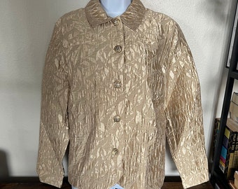 Coldwater Creek Gold Women's Jacket - Sz M, Metallic Gold