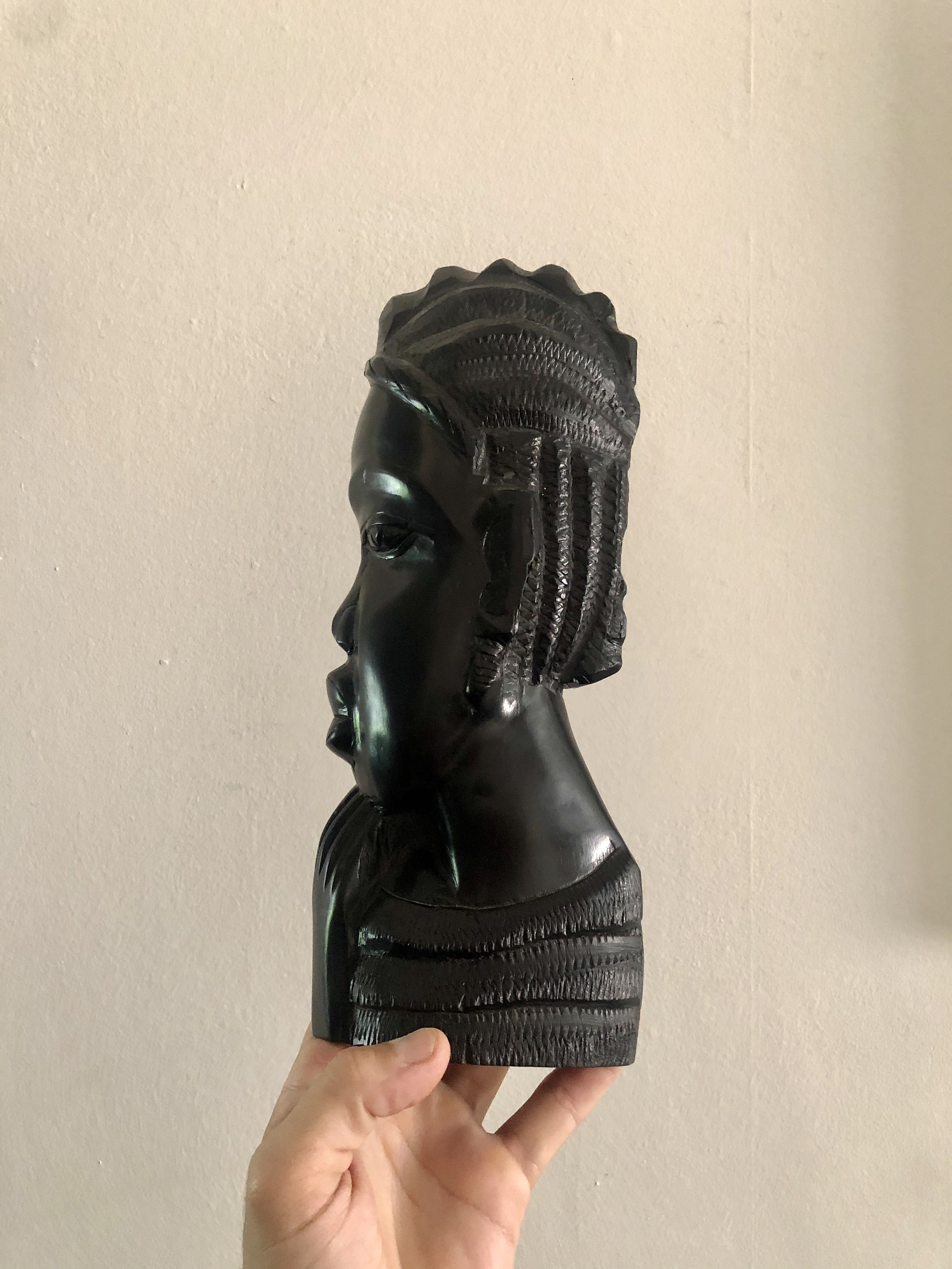 Vintage Hand Carved Wood African Faces Wall Decor, African Decor