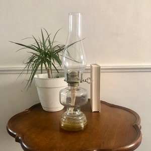 Vintage Glas Öllampe - Bernsteinglas, Glaslaterne, Bauernhaus Dekor
