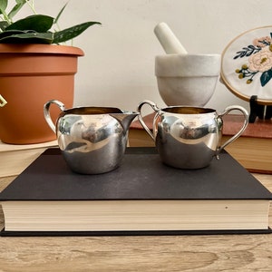 Vintage Silver Sugar and Cream Set - Tea Set, Silver Plated, Essex