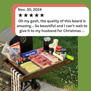 Handmade Solid Wood Grill Caddy: BBQ Food Prep Tray