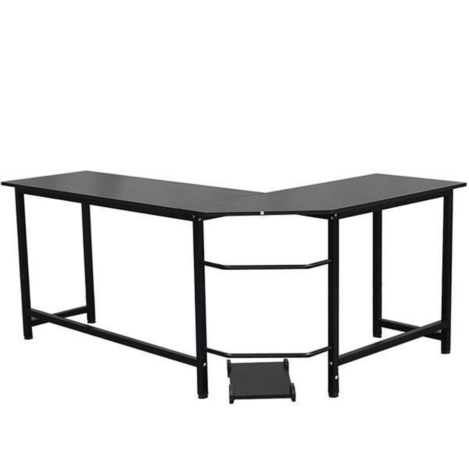 Modern Black LShaped Computer Desk Work Desk Workstation Etsy