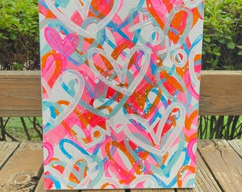 Lots of Love Preppy Canvas Painting