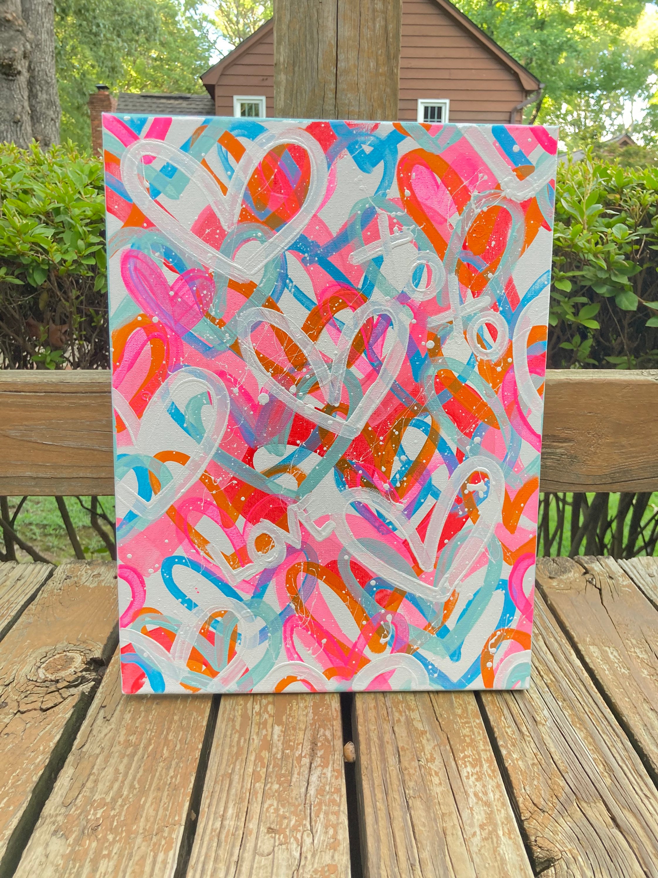 Lots of Love Preppy Canvas Painting - Etsy