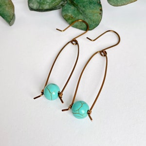 Turquoise Beaded Earrings | Boho Chic Earrings | Simple Beaded Earrings | Work Earrings | Handmade Earrings | Gifts For Her | Date Night