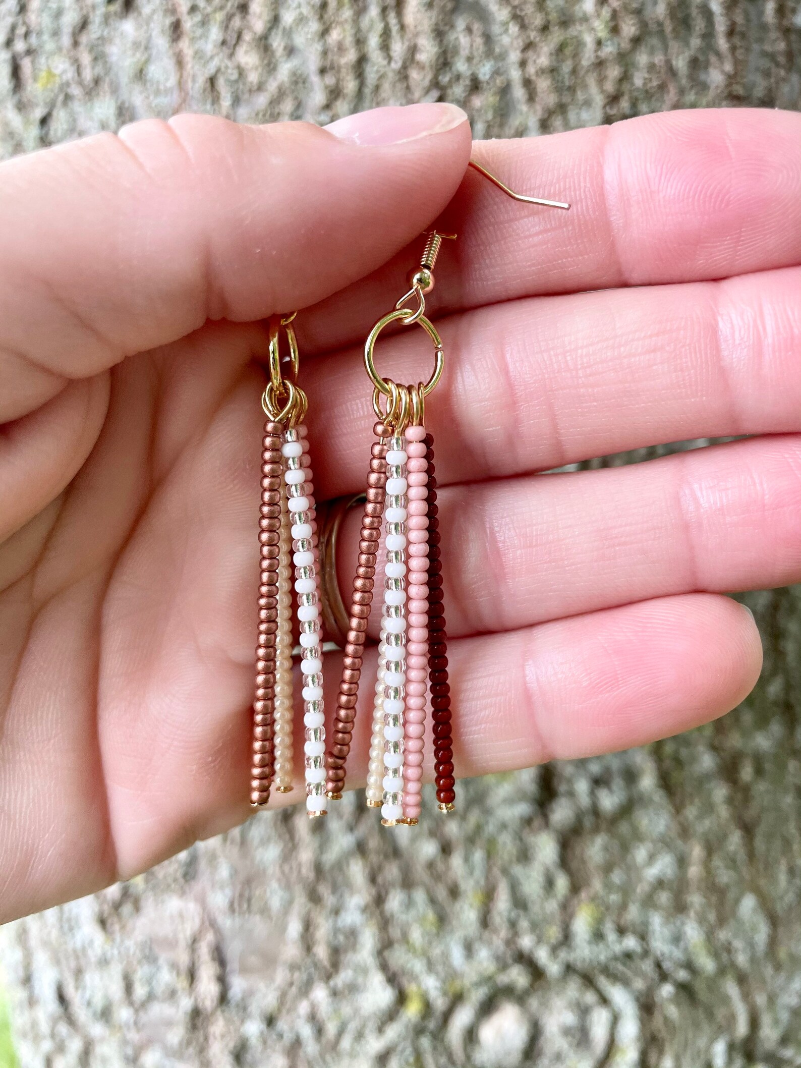 Beaded Dangle Earrings Glass Bead Earrings Seed Bead Etsy