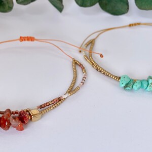 Seed Bead Bracelet | Turquoise Bracelet | Boho Bracelet | Wood Beaded Bracelet | Gifts For Her | Women&#39;s Workwear | Date Night Jewelry
