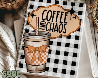 Kaffee und Chaos Journal Cover Page Design, Design für Notizblöcke/Journals, PNG, Original Design