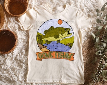 Gone Fishin' Kids Sublimation Design, Summer/Inspirational/Camping/Outdoor Sublimation, PNG, Original Design