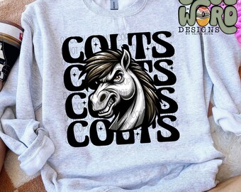 Colts Winking mascotte sublimazione design, sublimazione sportiva, PNG, design originale