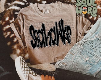 Seahawks Funky Doodle Sublimation Design, Sports Sublimation, PNG, Original Design