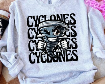 Cyclones Winking Mascot Sublimation Design, Sports Sublimation, PNG, Original Design