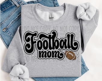 Football Mom, Retro Sports Design, PNG, Original (Digital Download)