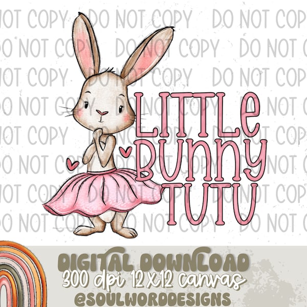 Little Bunny Tutu Sublimation Design, Cute Easter Design for Sublimation, PNG, Original Design