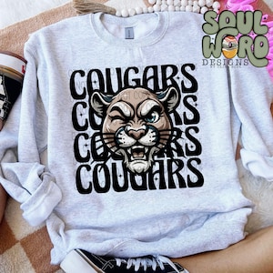 Cougars Winking Mascot Sublimation Design, Sports Sublimation, PNG, Original Design