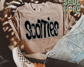 Scotties Funky Doodle Sublimation Design, Sports Sublimation, PNG, Original Design