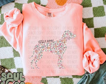 Vizsla Dog Mom Floral Sublimation Design, Dog Mom Design for Sublimation, PNG, Original Design