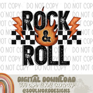 Rock and Roll Bolts Sublimation Design, Rock & Roll Design for Sublimation, PNG, Original Design