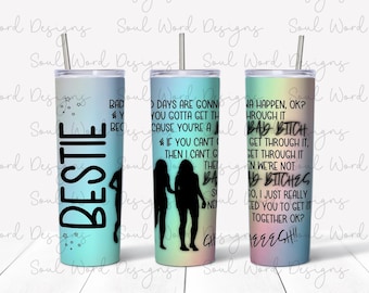 BESTIE 20 oz Skinny Straight Tumbler Design - DIGITAL DOWNLOAD - Original Designer!