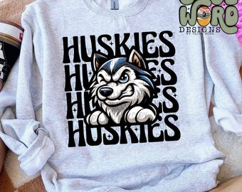 Huskies Winking Mascot Sublimation Design, Sports Sublimation, PNG, Original Design
